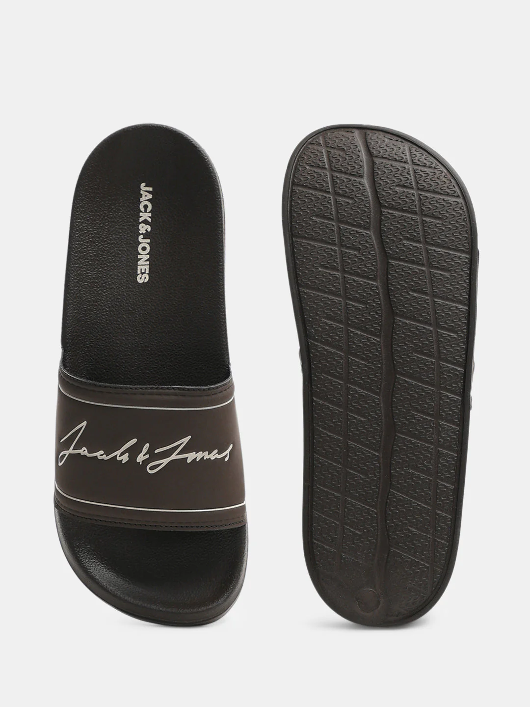 Brown Cursive Logo Pool Sliders - Image 5