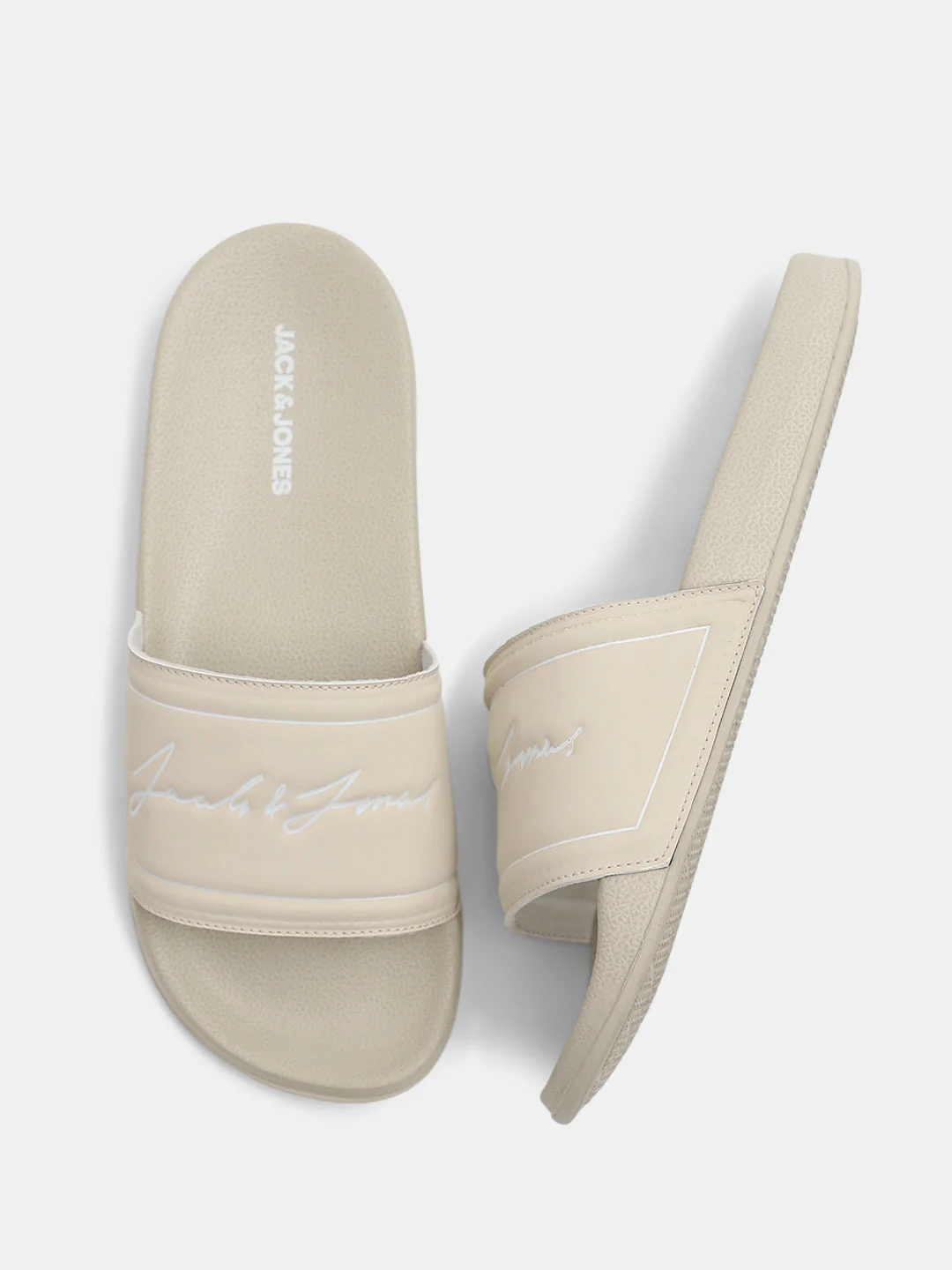 Beige Cursive Logo Pool Sliders - Image 3