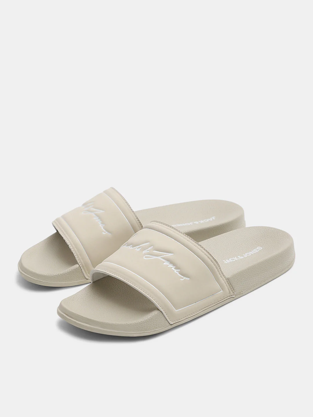 Beige Cursive Logo Pool Sliders - Image 6