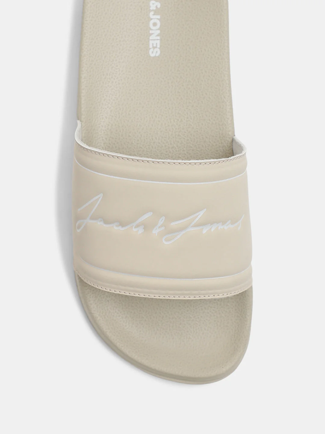 Beige Cursive Logo Pool Sliders - Image 7