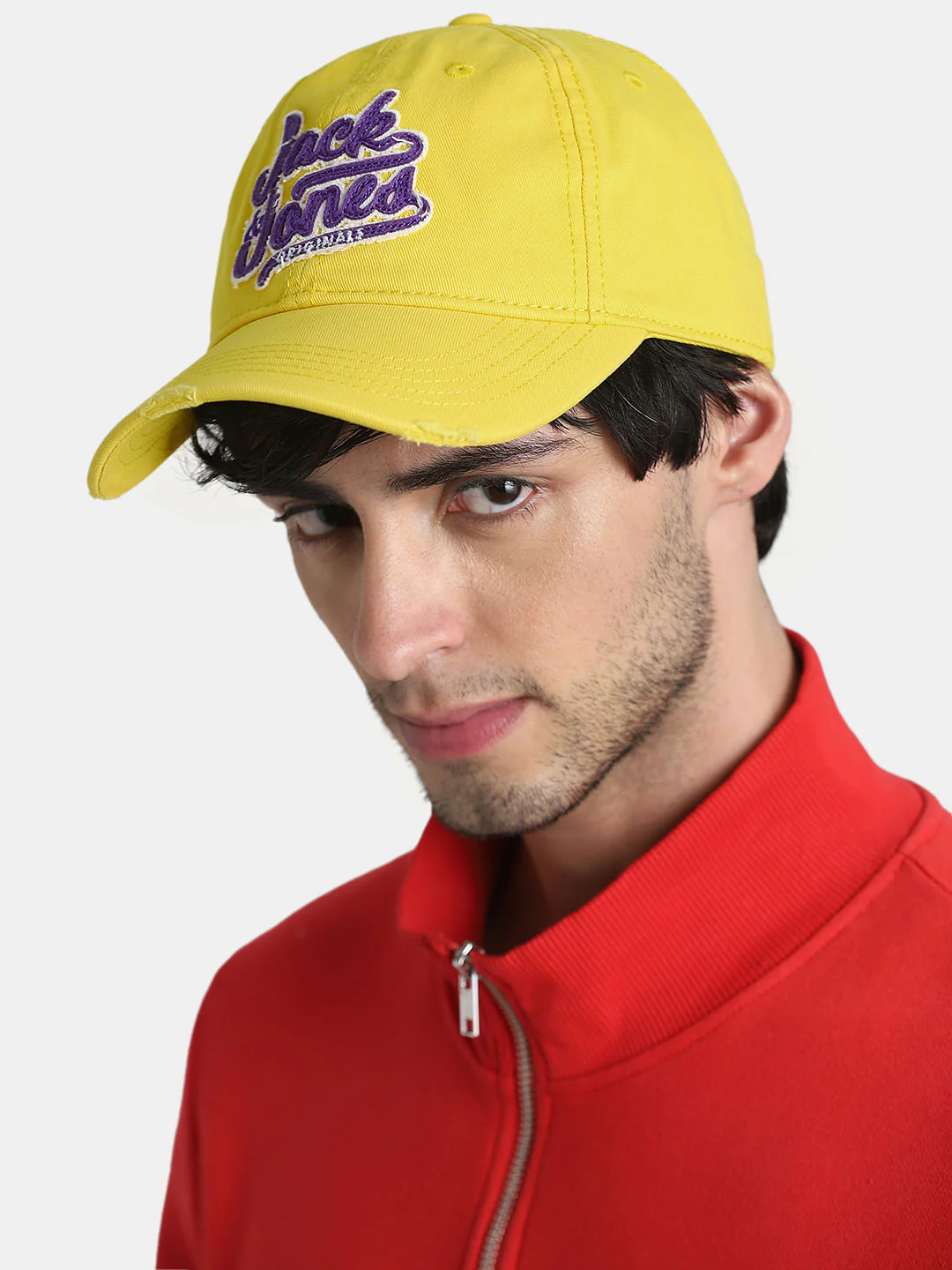 Yellow Embroidered Logo Varsity Cap - Image 6