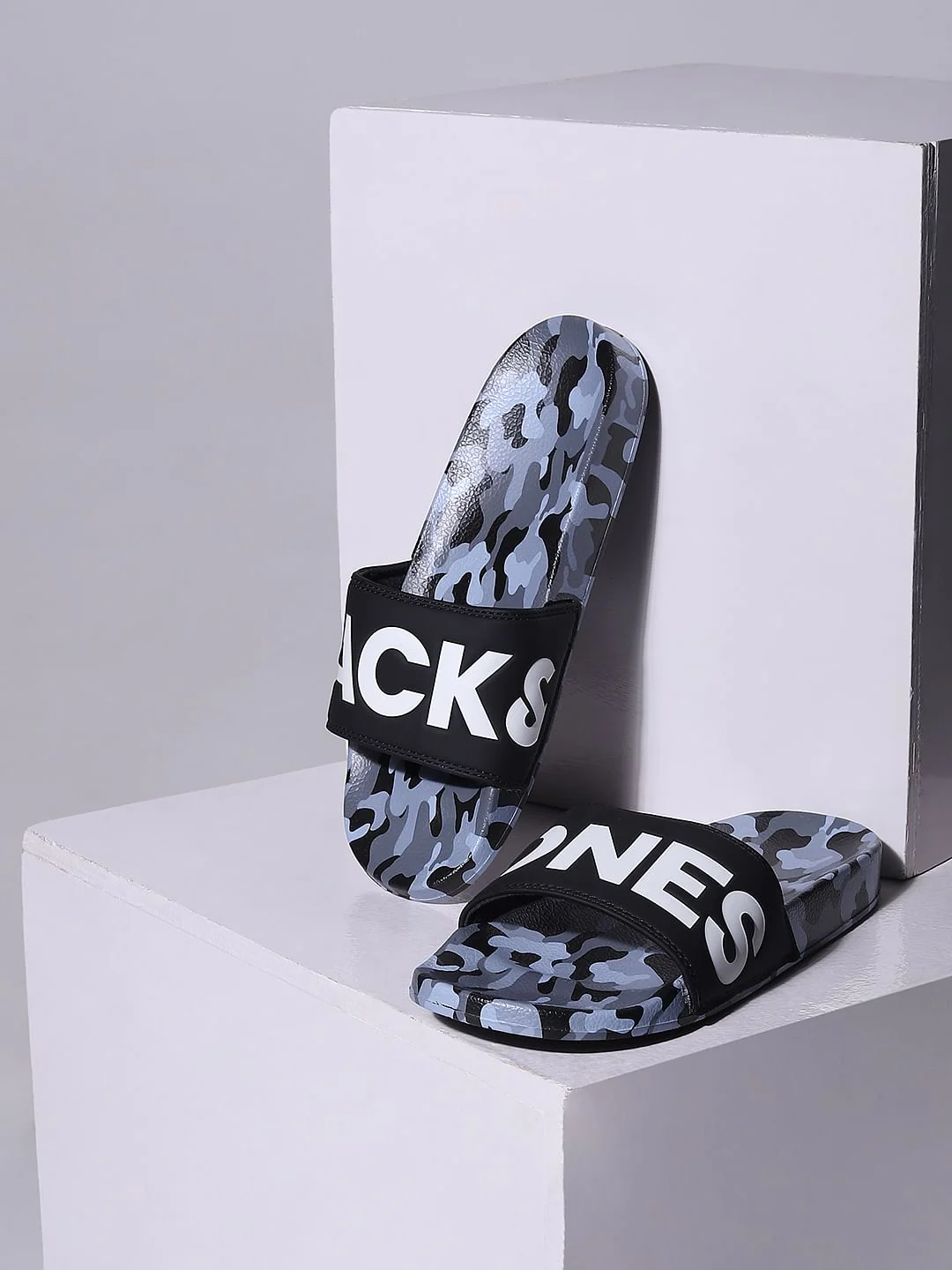 Black Camo Print Sliders