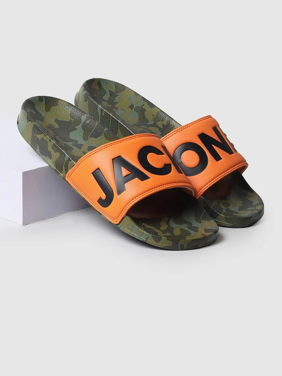 Orange Camo Print Sliders - Image 6