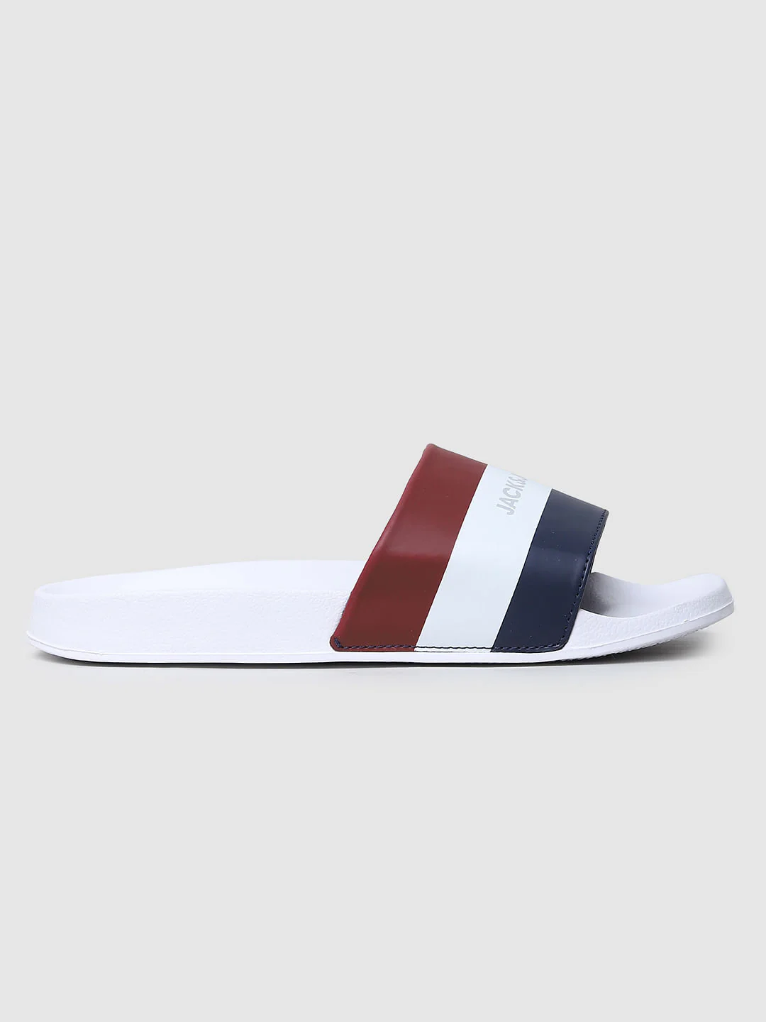 White Striped Slides - Image 2