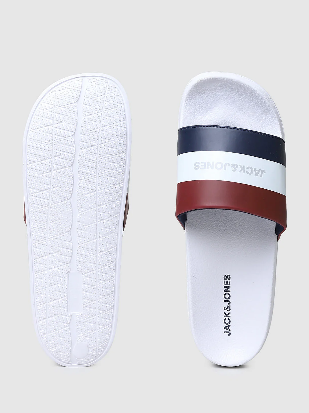 White Striped Slides - Image 5
