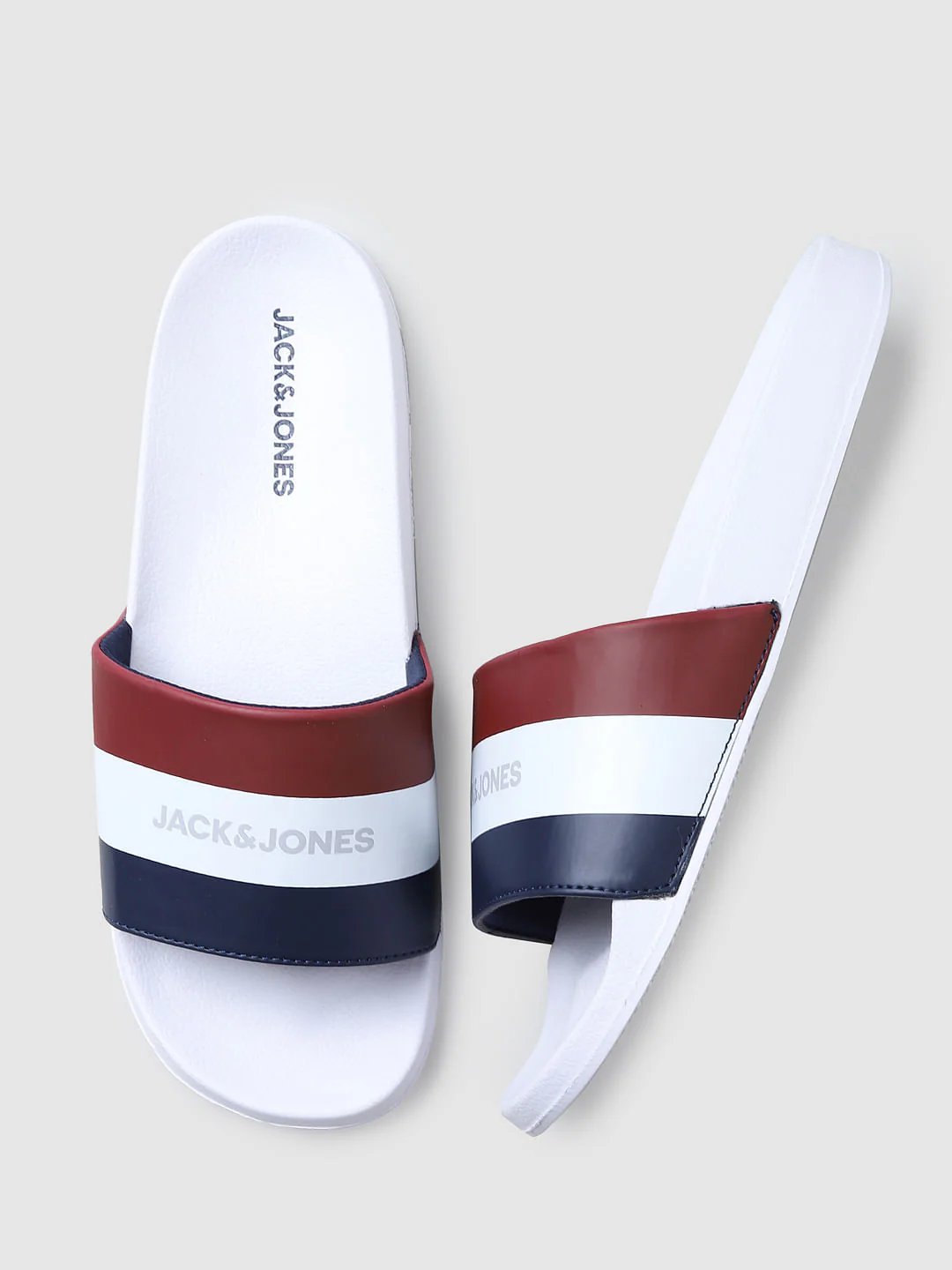 White Striped Slides - Image 7