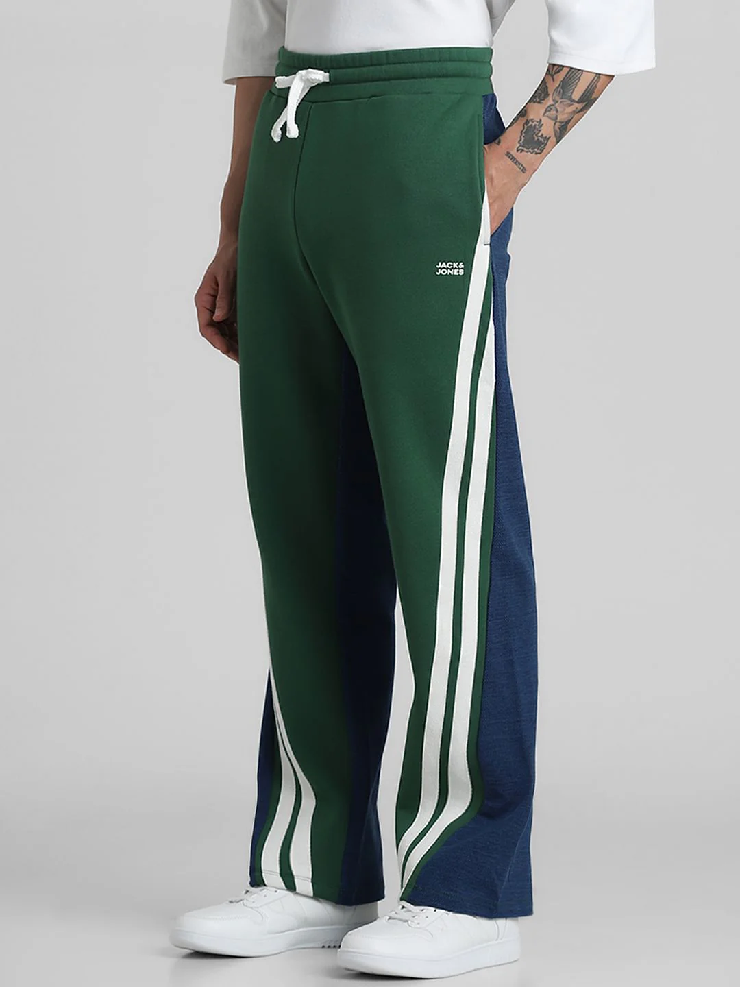 Green & Blue Mid Rise Wide Leg Sweatpants - Image 2