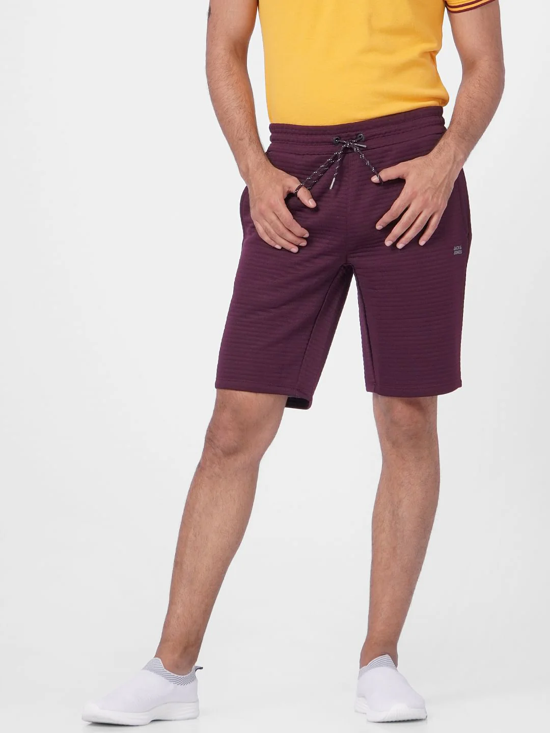 Maroon Mid Rise Sweatshorts - Image 2