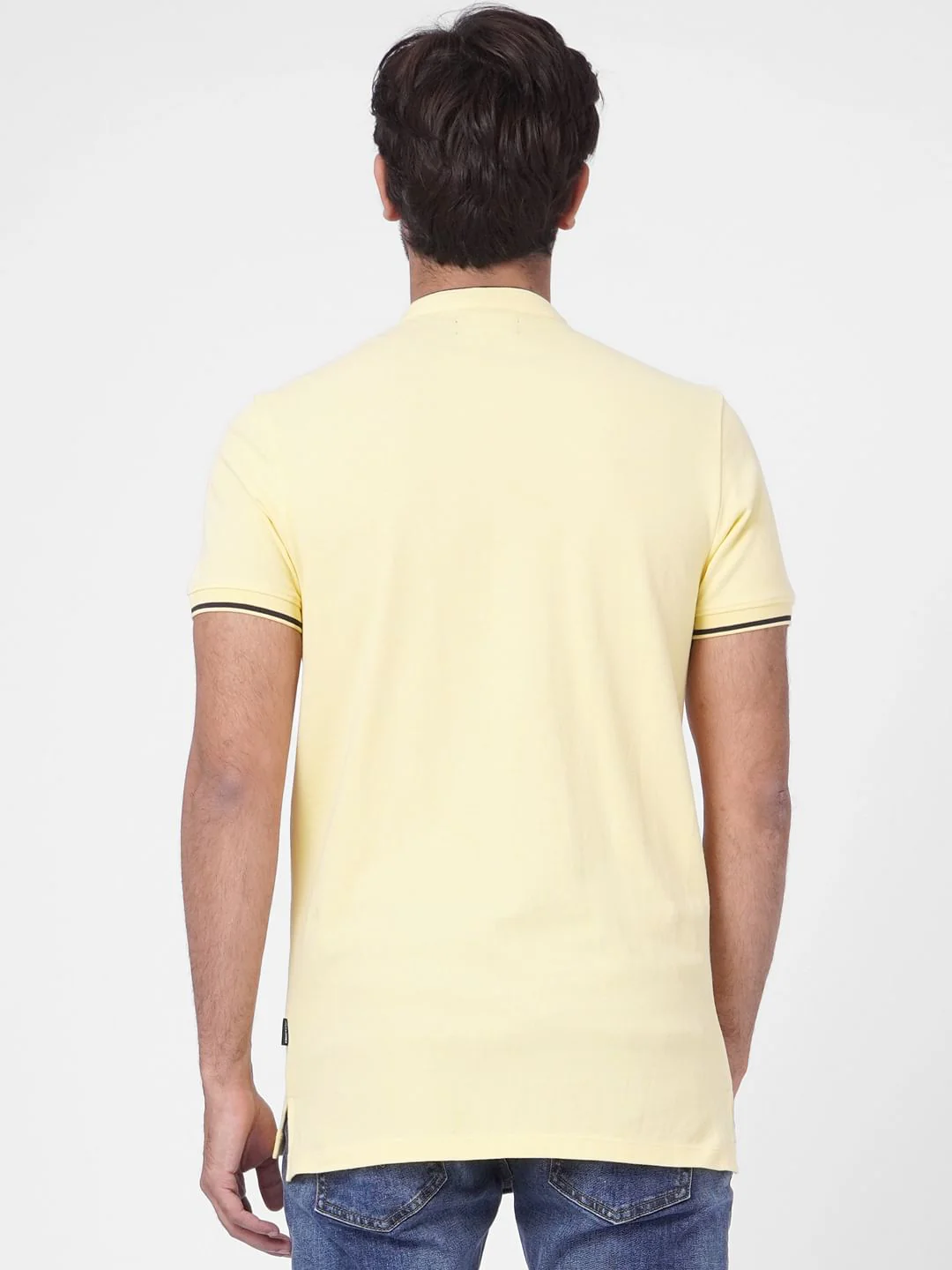 Yellow Logo Print Polo T-shirt - Image 4