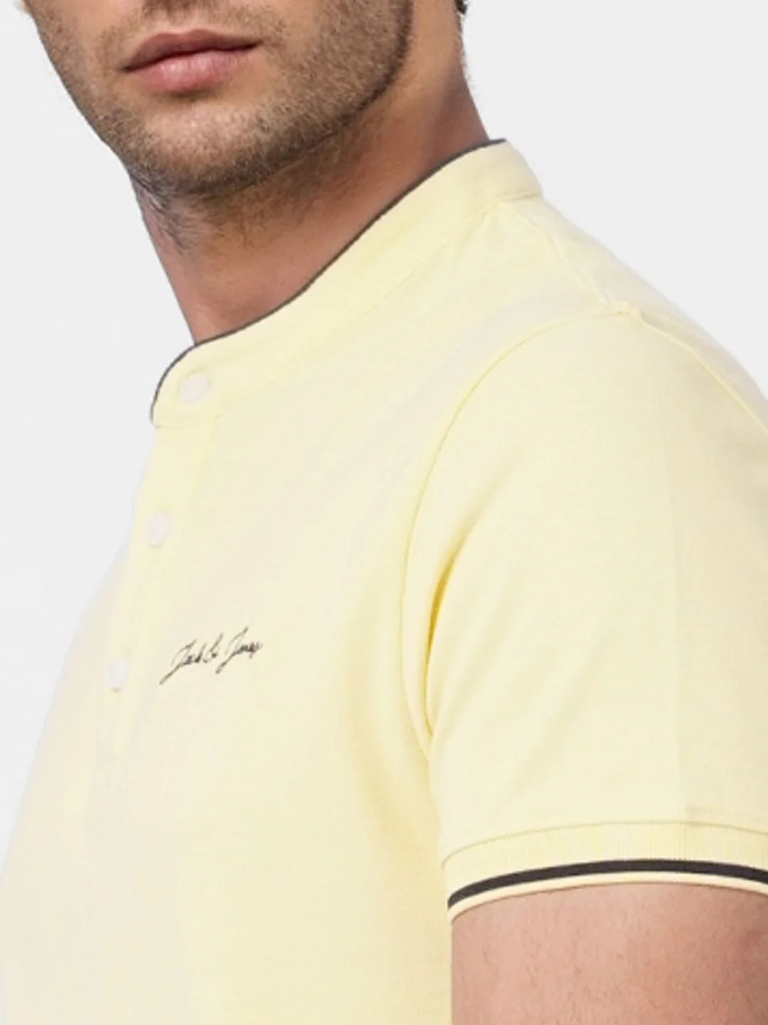 Yellow Logo Print Polo T-shirt - Image 5