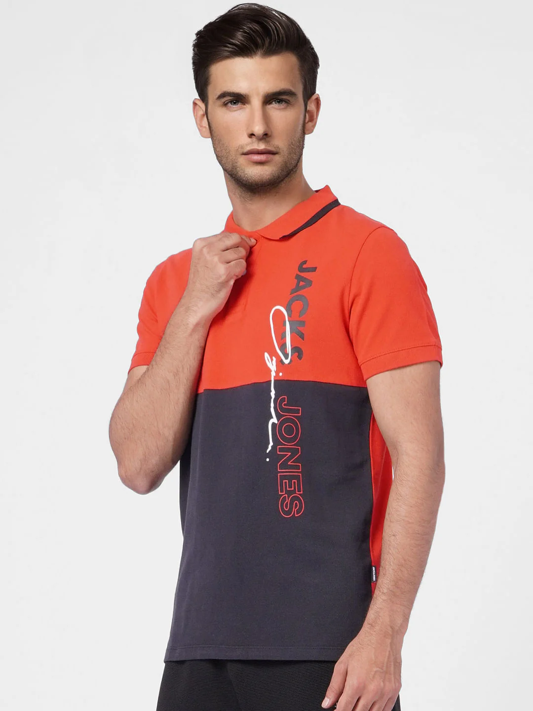 Red Colourblocked Polo T-shirt - Image 3