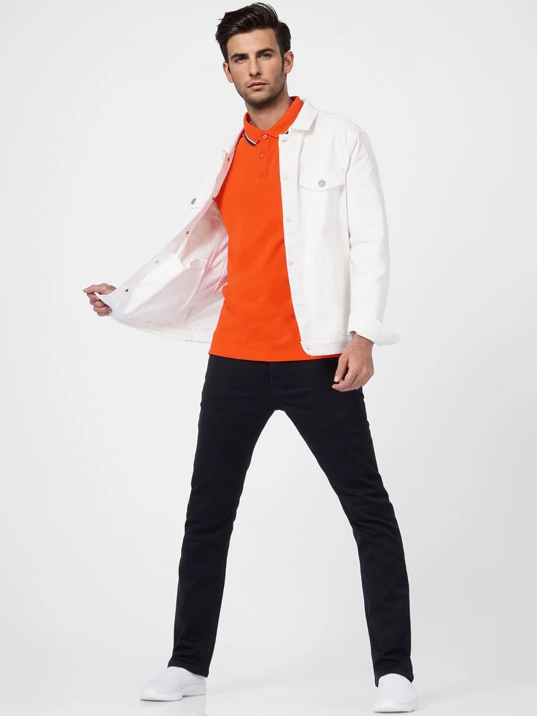 Red Contrast Tipping Polo T-shirt