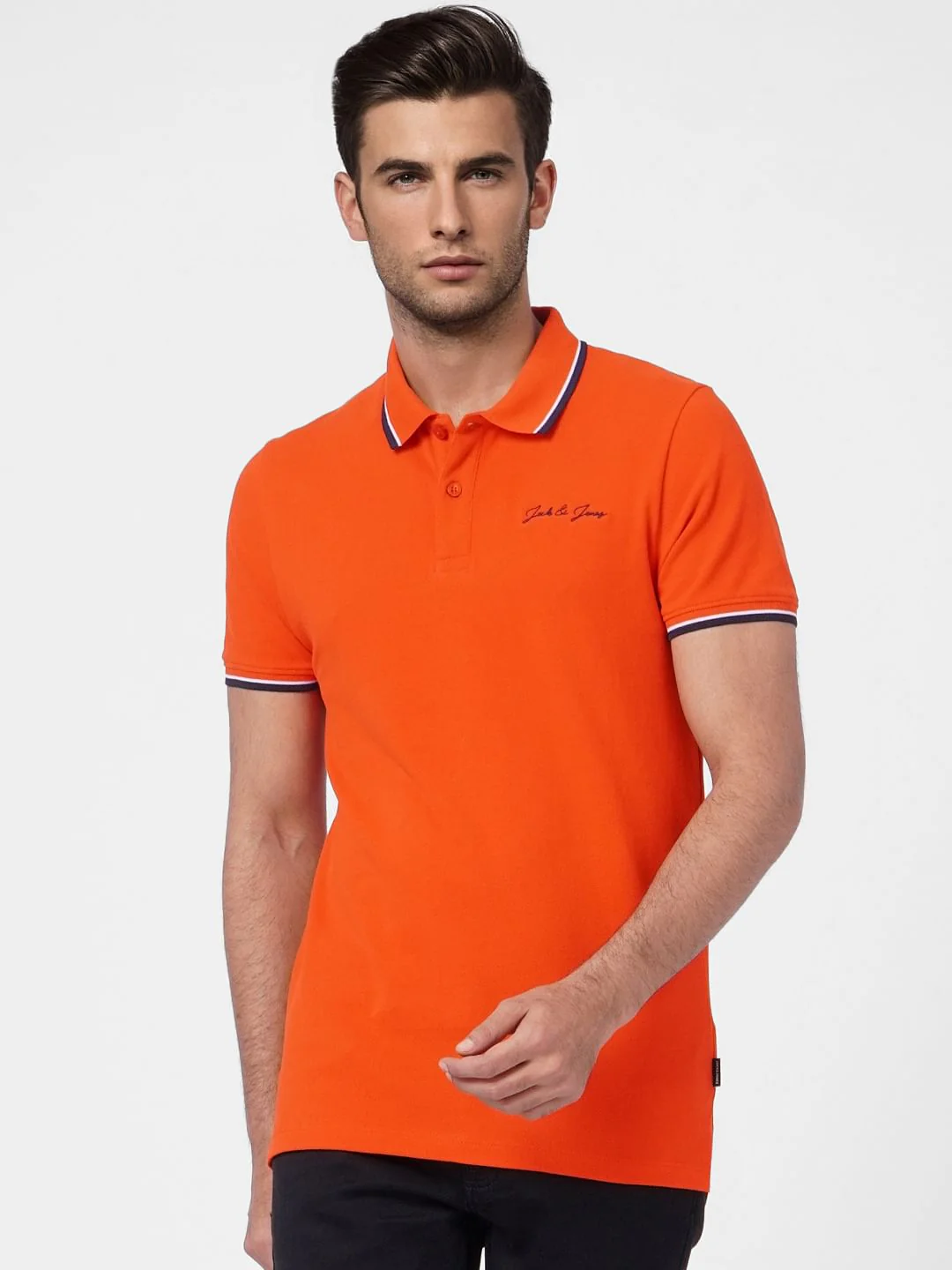 Red Contrast Tipping Polo T-shirt - Image 2