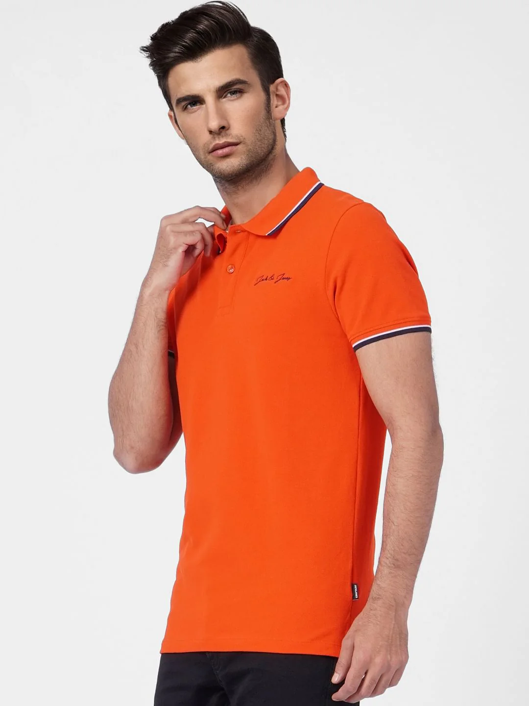 Red Contrast Tipping Polo T-shirt - Image 3