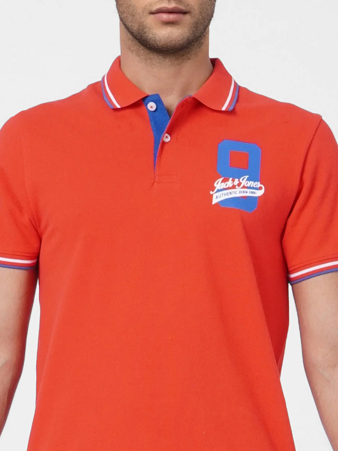 Red Contrast Tipping Polo T-shirt - Image 5