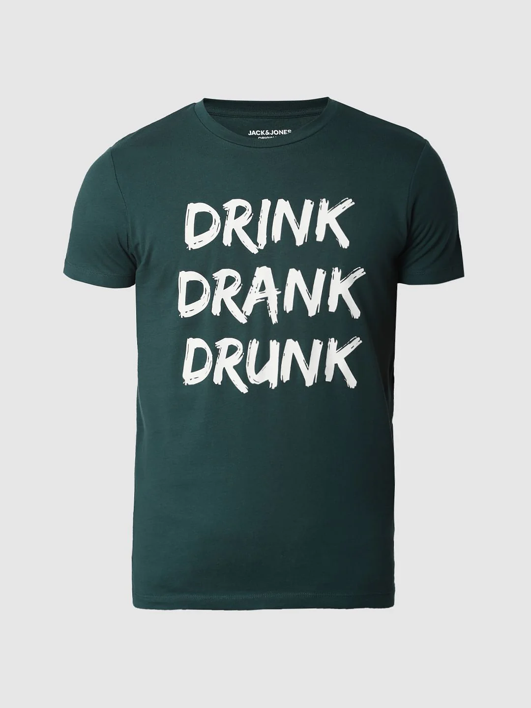 Green Text Print Crew Neck T-shirt - Image 7