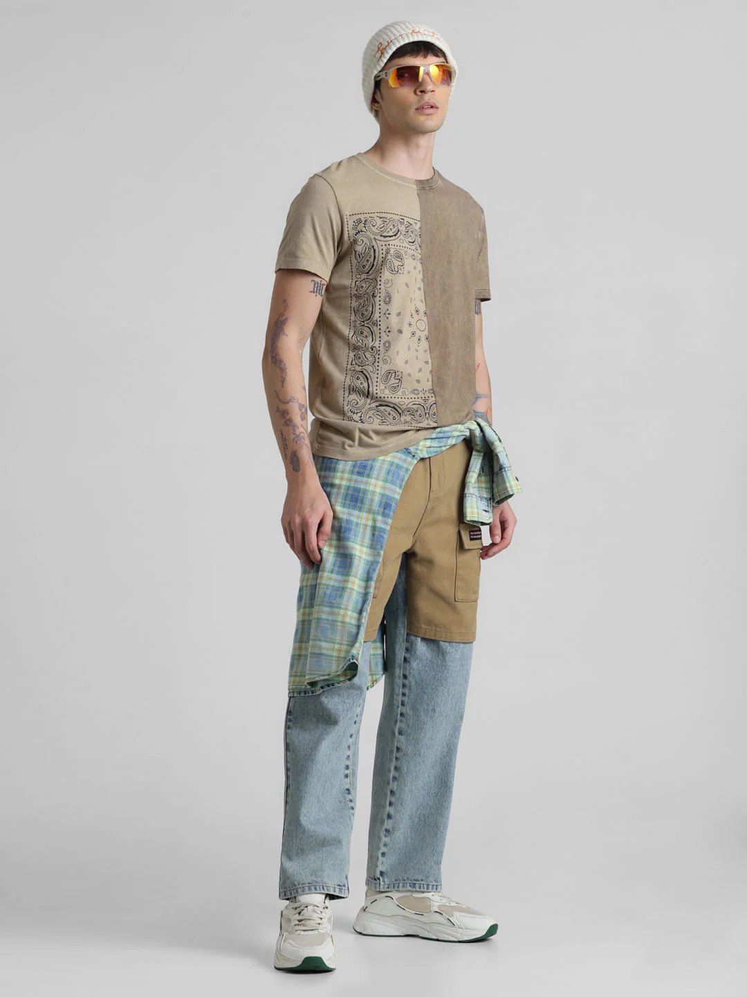 UNMATCHED by JACK&JONES Brown Printed Acid Washed T-shirt - Image 6