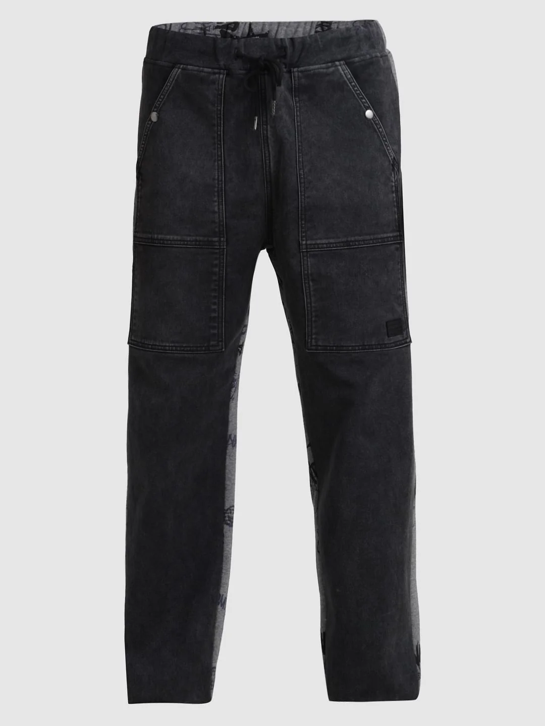 UNMATCHED by JACK&JONES Dark Grey Printed Dario Anti Fit Jeans - Image 8