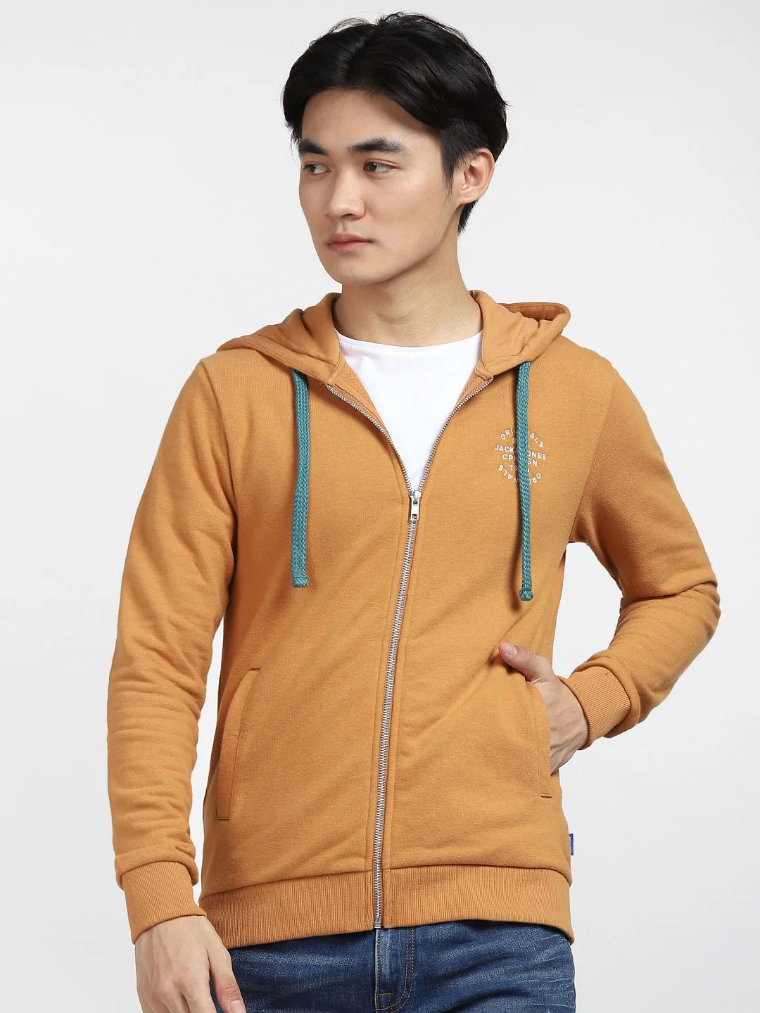 Brown Front-Open Hooded Sweatshirt - Image 2
