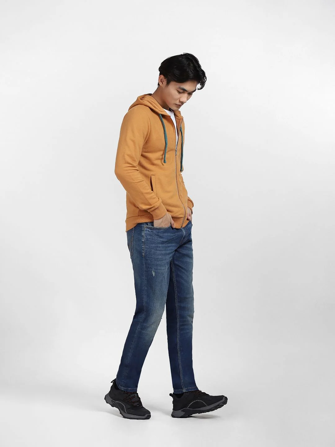 Brown Front-Open Hooded Sweatshirt - Image 6