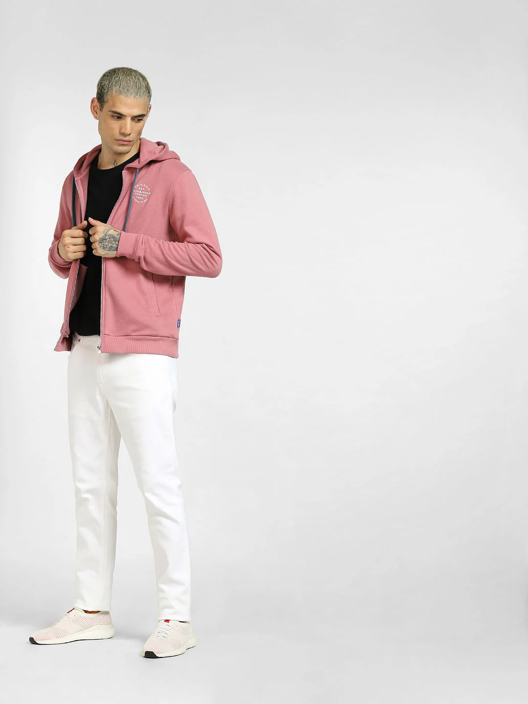 Pink Zip-Up Hooded Sweatshirt - Image 6
