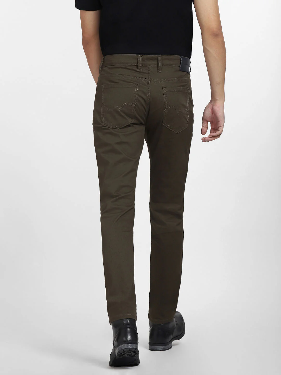 Olive Mid Rise Yarn Dyed Pants - Image 4