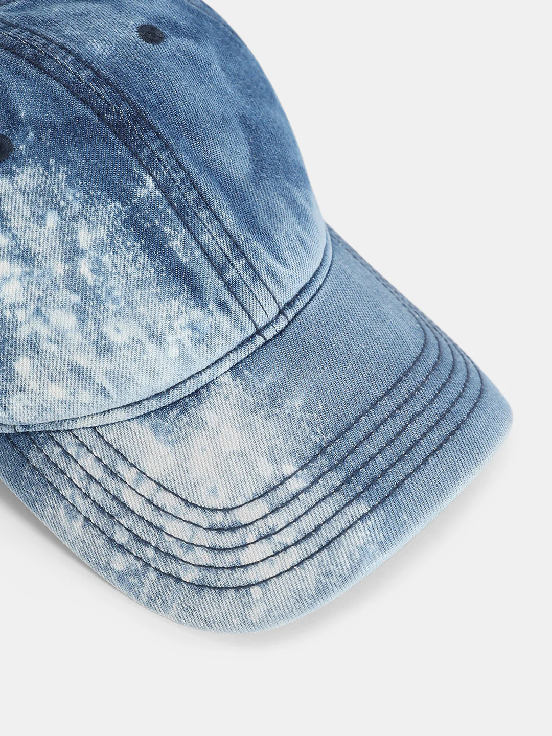 Blue Denim Logo Print Cap - Image 4