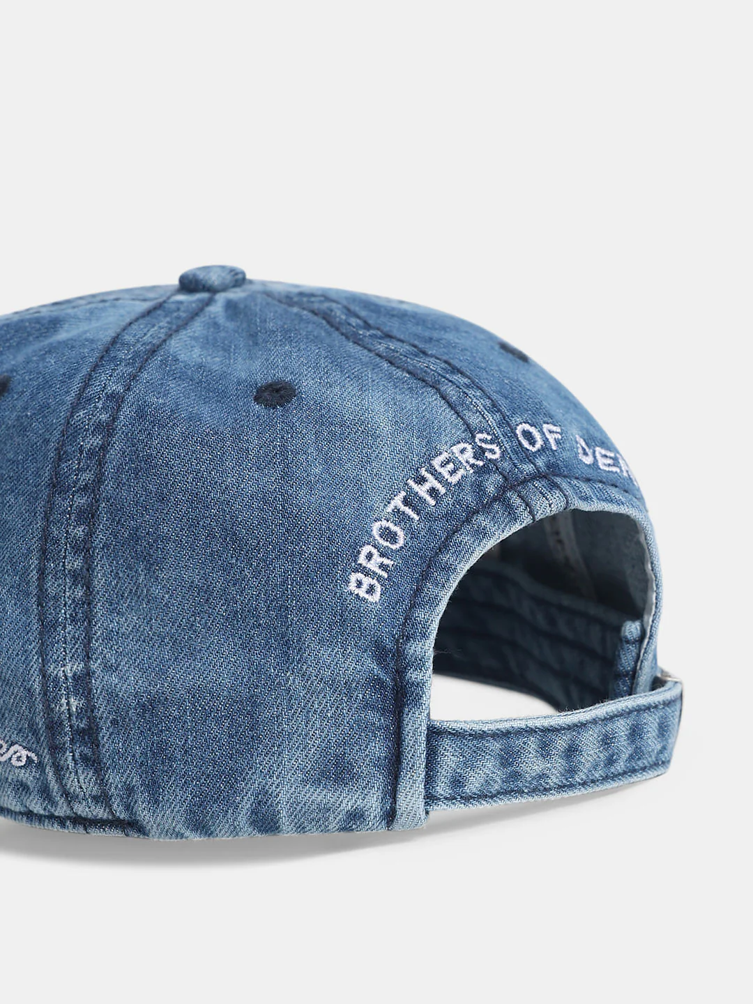 Blue Denim Logo Print Cap - Image 5