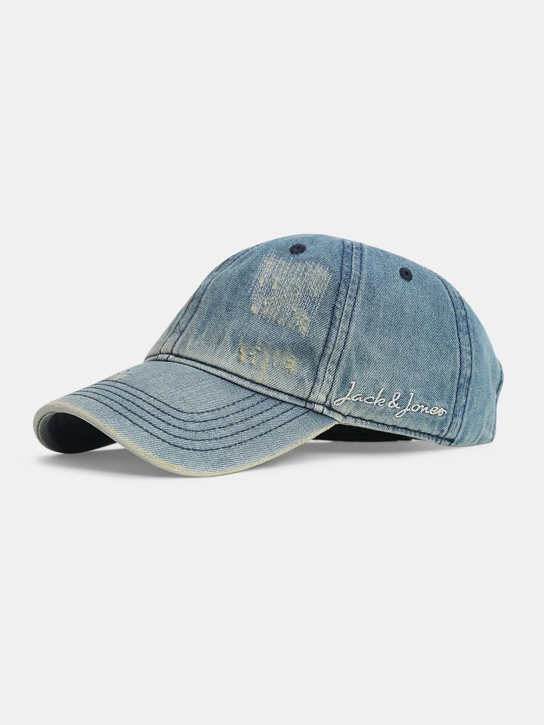 Blue Ripped Denim Baseball Cap - Image 2