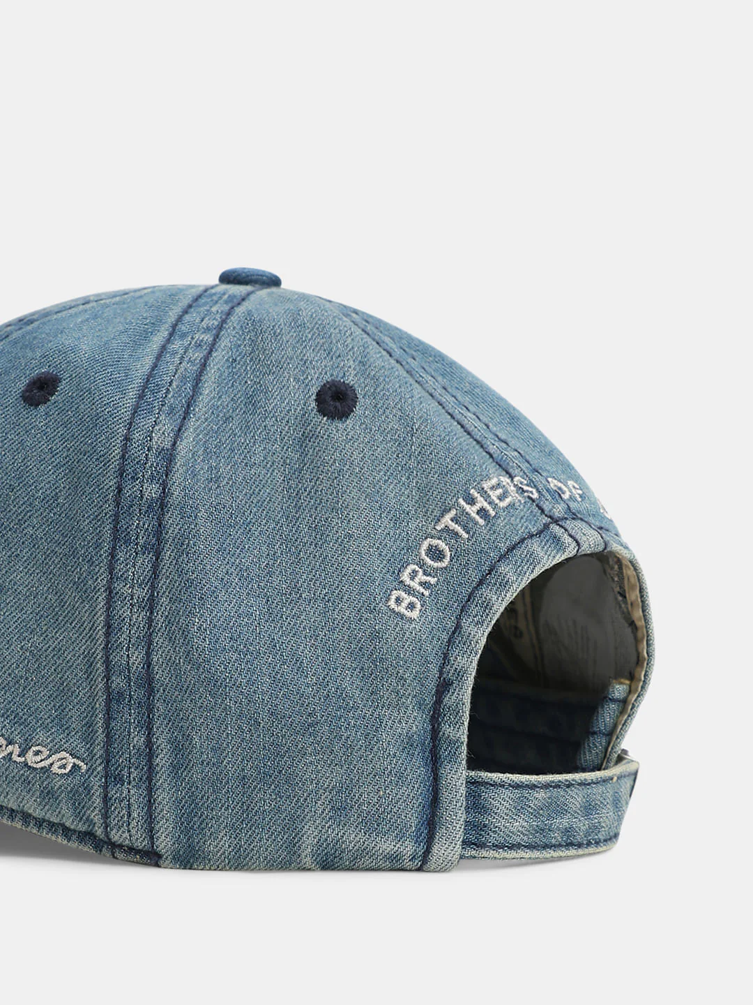 Blue Ripped Denim Baseball Cap - Image 5