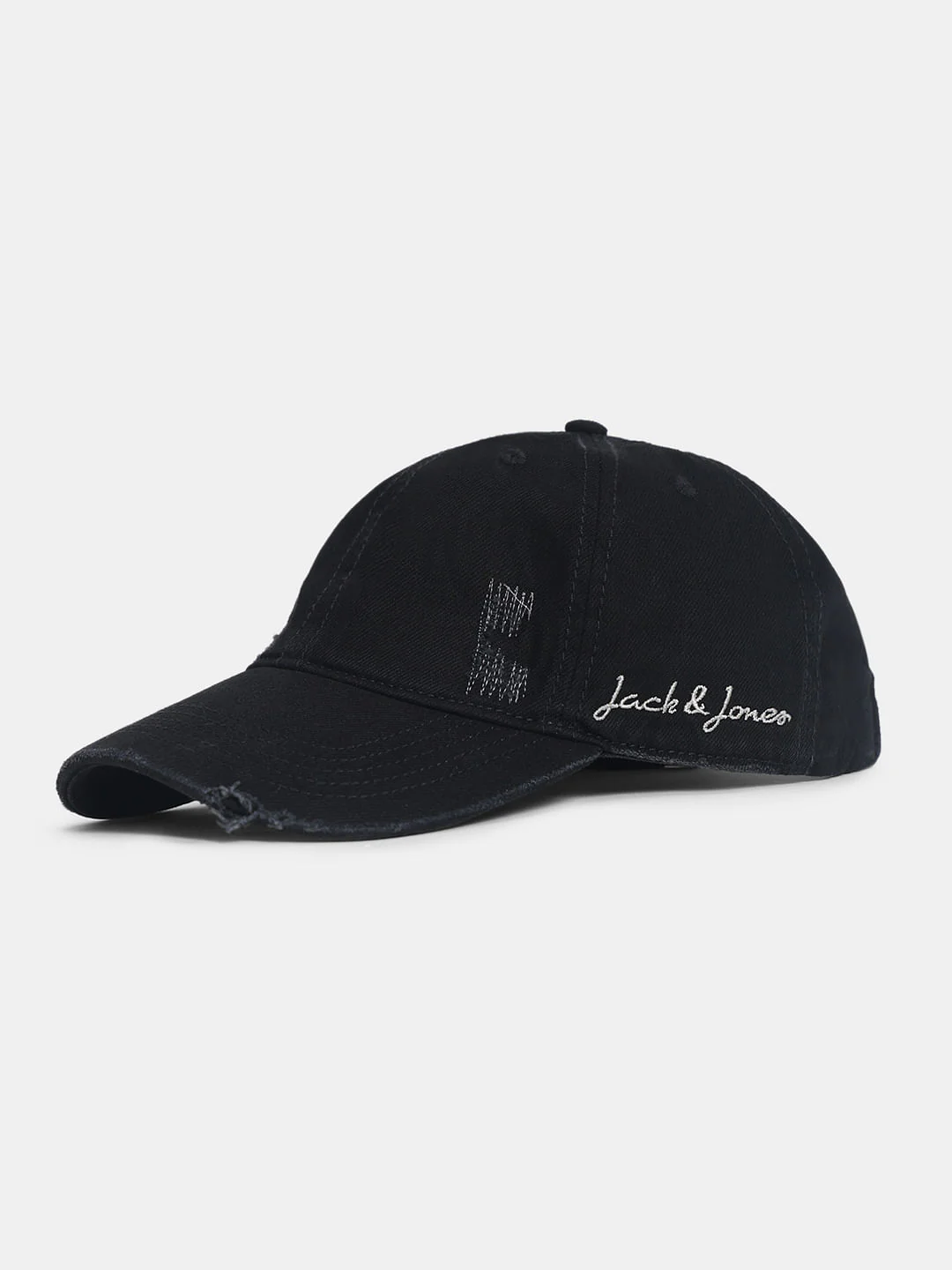 Black Ripped Denim Cap - Image 2