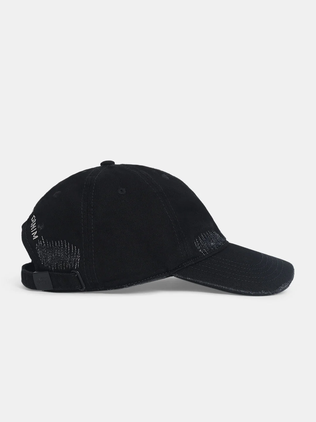 Black Ripped Denim Cap - Image 3