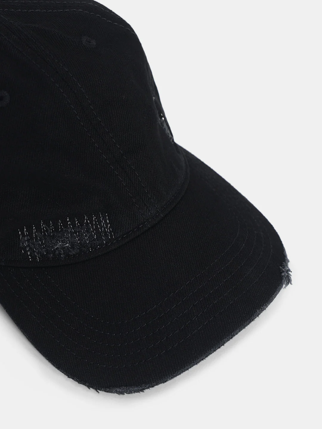 Black Ripped Denim Cap - Image 4