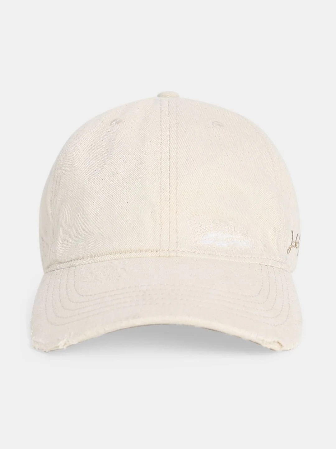 Ecru Ripped Denim Cap