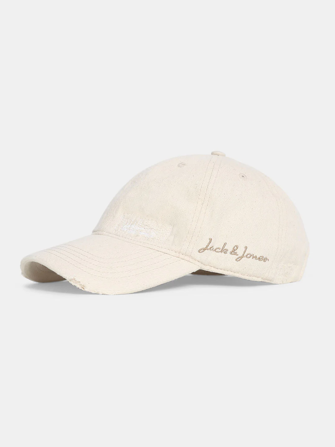 Ecru Ripped Denim Cap - Image 2