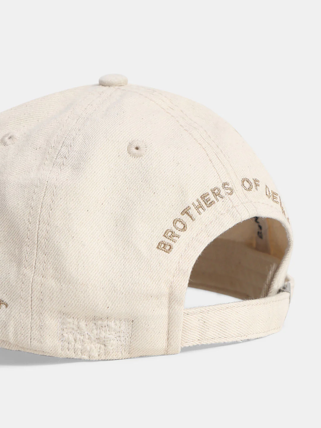 Ecru Ripped Denim Cap - Image 5