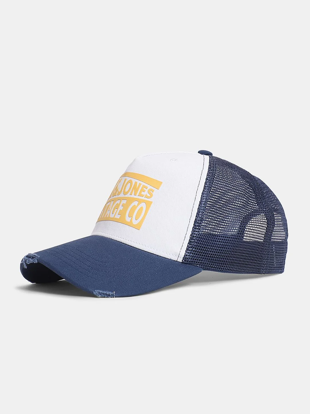 Blue Colourblocked Mesh Trucker Cap - Image 2