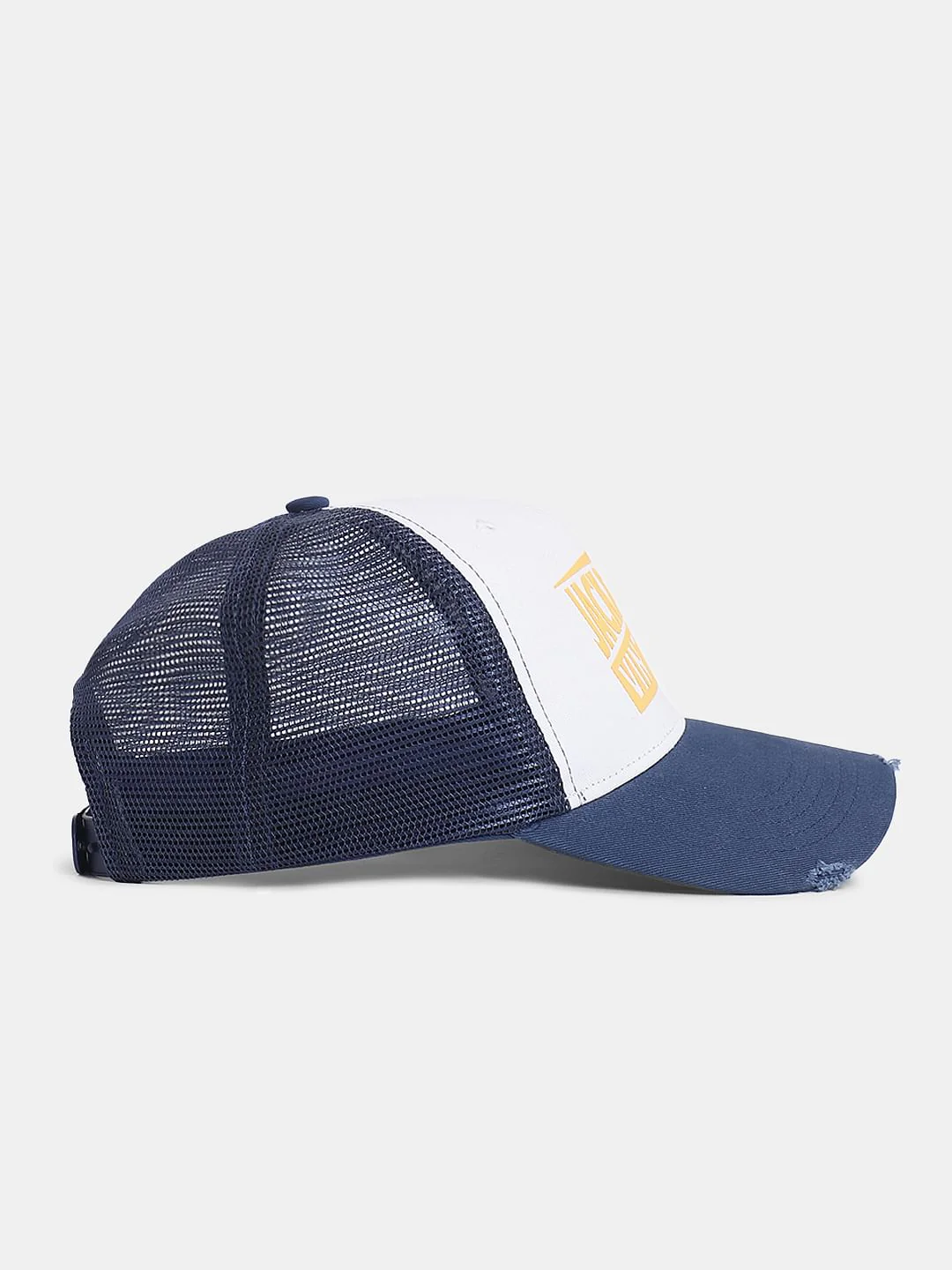 Blue Colourblocked Mesh Trucker Cap - Image 3