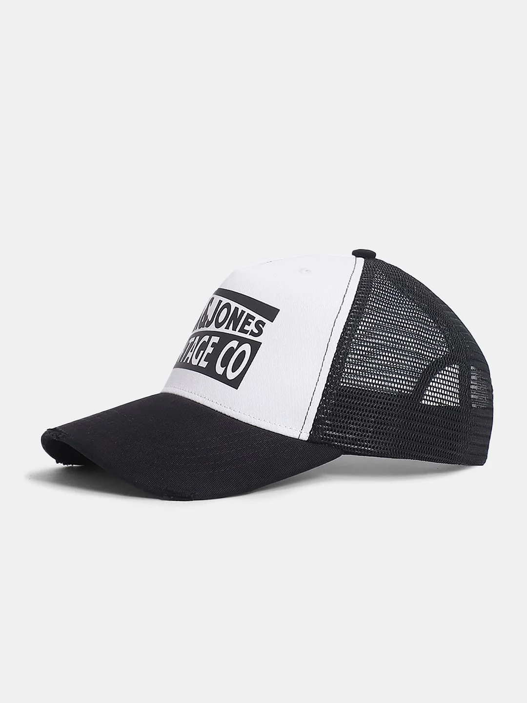 Black Colourblocked Mesh Trucker Cap - Image 2