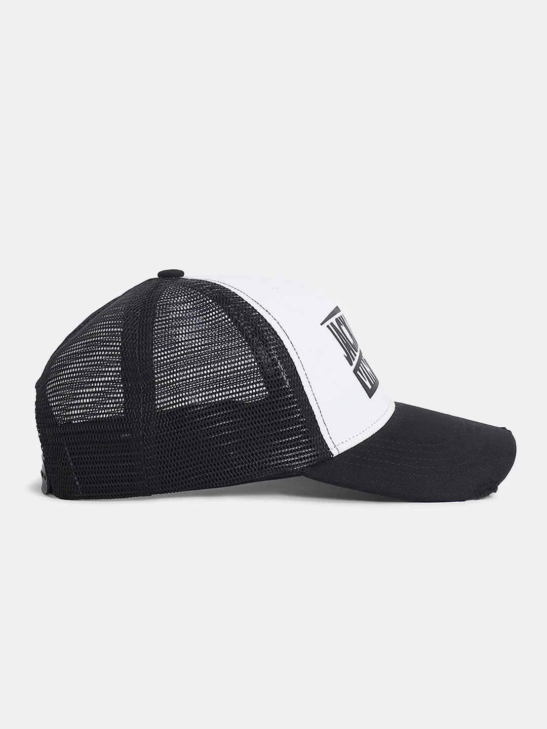 Black Colourblocked Mesh Trucker Cap - Image 3