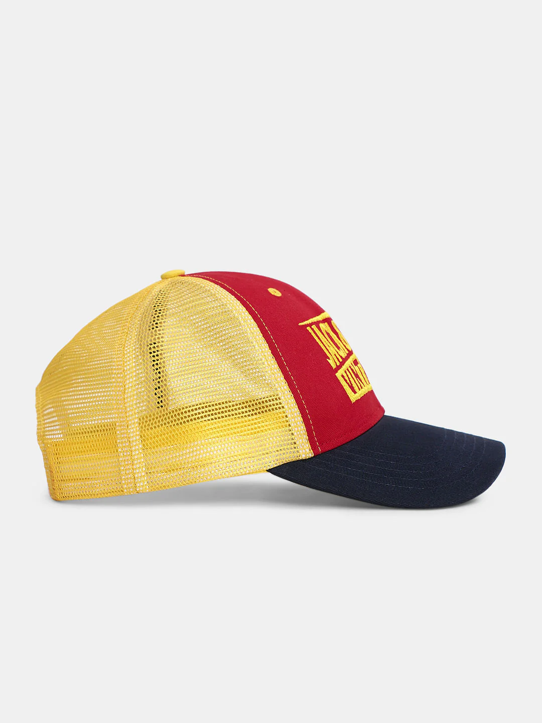 Red Mesh Colourblocked Trucker Cap - Image 3