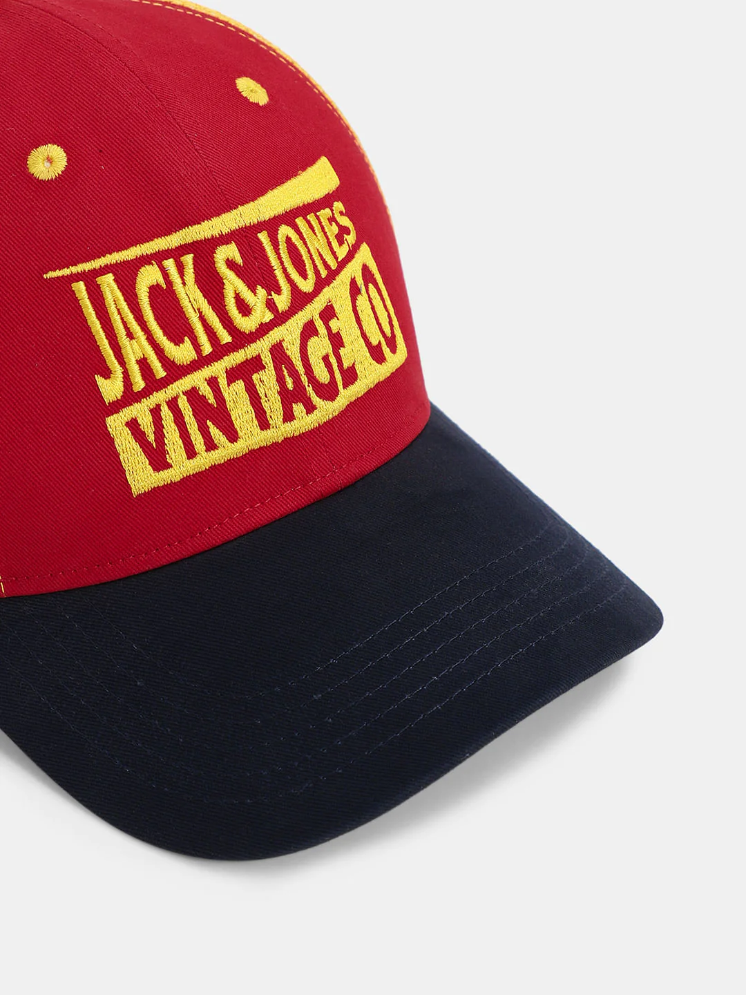 Red Mesh Colourblocked Trucker Cap - Image 4