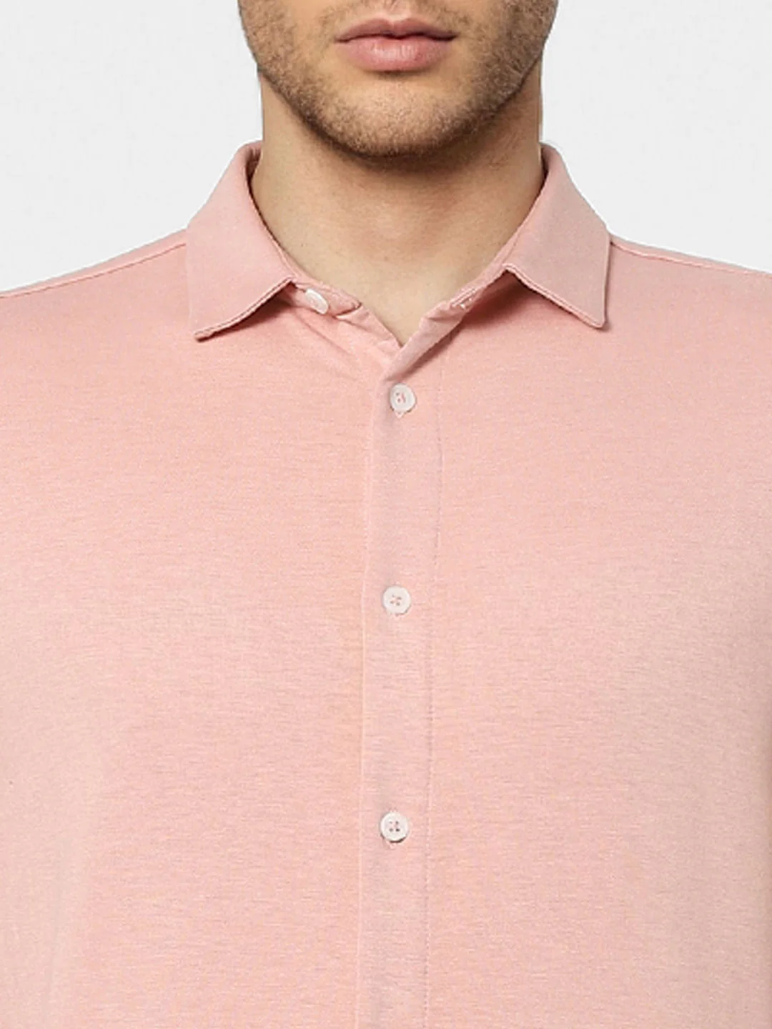 Peach Knit Full Sleeves Shirt - Image 5