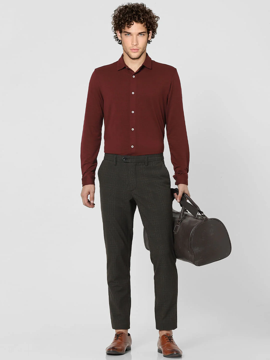 Rust Brown Full Sleeves Shirt