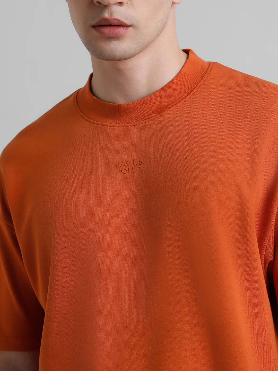 Knitted Crew Neck T-shirt - Orange - Image 5