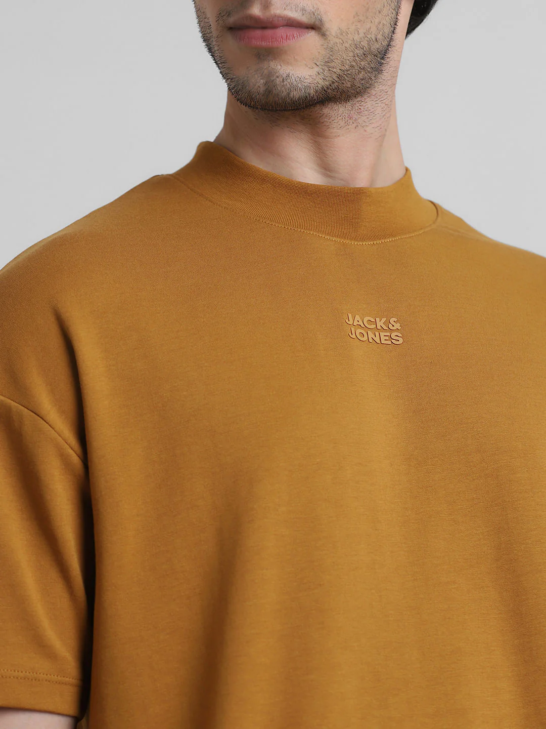 Knitted Crew Neck T-shirt - Brown - Image 5