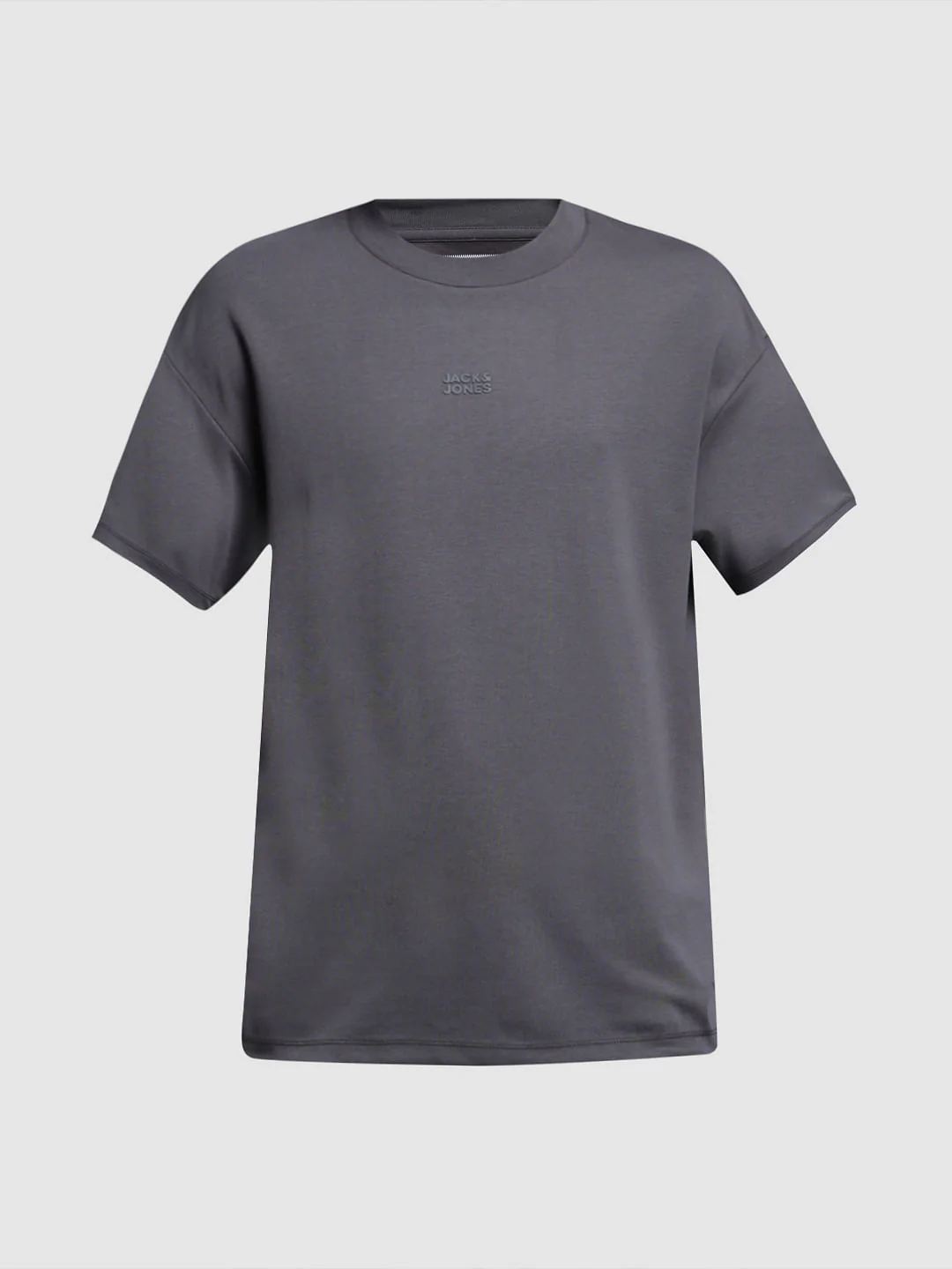 Knitted Crew Neck T-shirt - Grey - Image 7