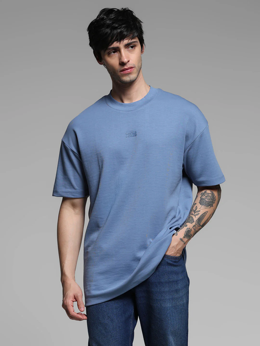 Blue Logo Text Knitted T-shirt - Image 2