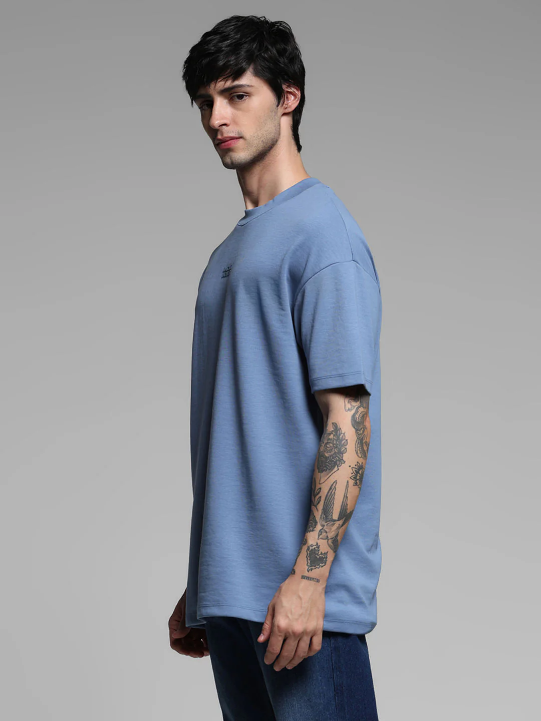 Blue Logo Text Knitted T-shirt - Image 3