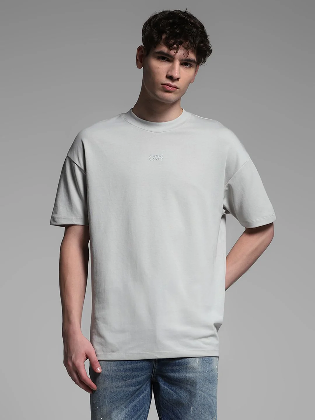 Grey Knitted Oversized T-shirt - Image 2